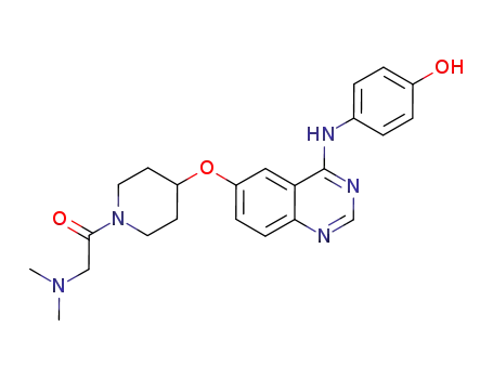 Molecular Structure of 848438-68-6 (Piperidine,
1-[(dimethylamino)acetyl]-4-[[4-[(4-hydroxyphenyl)amino]-6-quinazolinyl]
oxy]-)
