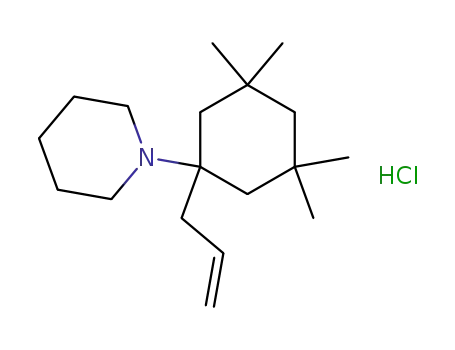 Molecular Structure of 524943-06-4 (Piperidine, 1-[3,3,5,5-tetramethyl-1-(2-propenyl)cyclohexyl]-,
hydrochloride)
