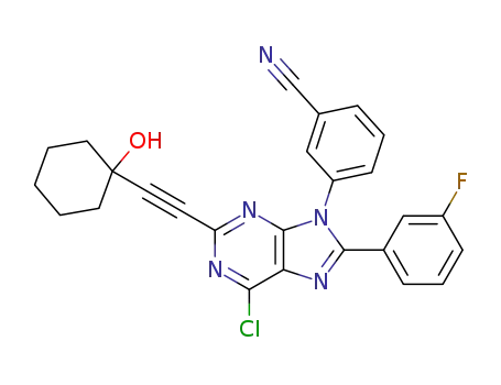 Benzonitrile,
3-[6-chloro-8-(3-fluorophenyl)-2-[(1-hydroxycyclohexyl)ethynyl]-9H-purin-
9-yl]-