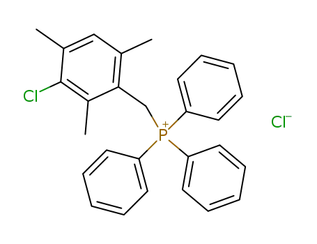 Molecular Structure of 54757-18-5 (Phosphonium, [(3-chloro-2,4,6-trimethylphenyl)methyl]triphenyl-,
chloride)
