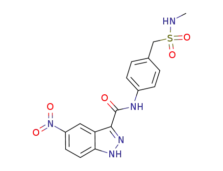 1H-Indazole-3-carboxamide,
N-[4-[[(methylamino)sulfonyl]methyl]phenyl]-5-nitro-