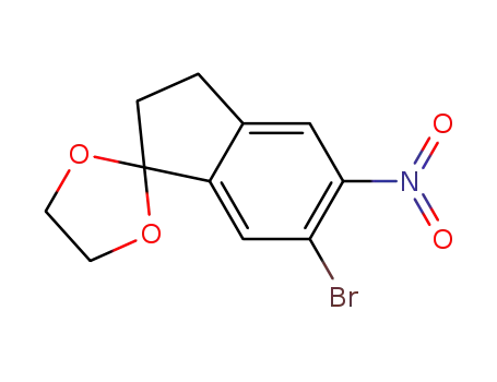 Molecular Structure of 158205-21-1 (5-nitro-6-bromo-1-indanone ethylene ketal)
