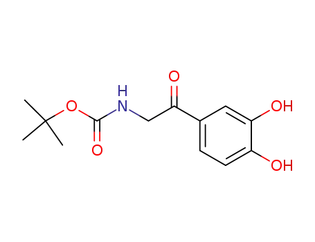 Molecular Structure of 165947-25-1 (α-(t-butyloxycarbonyl)amino-3,4-dihydroxyacetophenone)