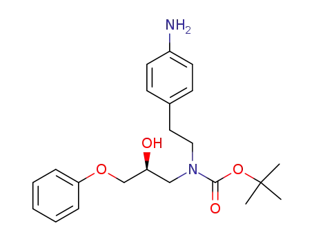Molecular Structure of 159183-36-5 (tert-butyl (S)-N-[2-(4-aminophenyl)ethyl]-N-(2-hydroxy-3-phenoxy)propylcarbamate)