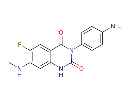 3-(4-Aminophenyl)-6-fluoro-7-(methylamino)quinazoline-2,4(1H,3H)-dione