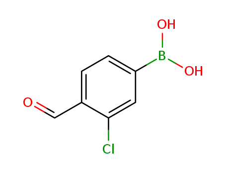 Molecular Structure of 1072952-53-4 (3-Chloro-4-formylphenylboronic acid)