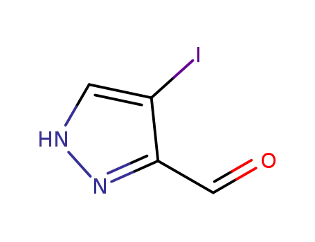 Molecular Structure of 1259224-01-5 (4-Iodo-1H-pyrazole-5-carbaldehyde)