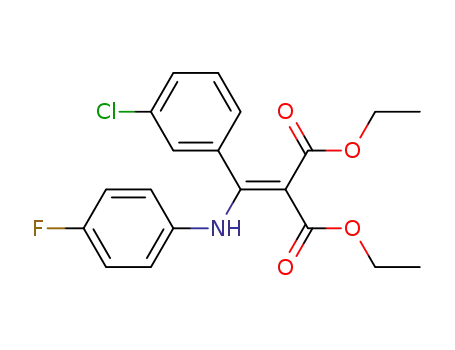 Molecular Structure of 828264-07-9 (Propanedioic acid, [(3-chlorophenyl)[(4-fluorophenyl)amino]methylene]-,
diethyl ester)