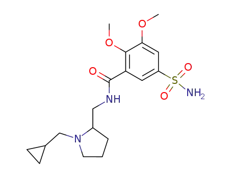 Molecular Structure of 72135-11-6 (<i>N</i>-(1-cyclopropylmethyl-pyrrolidin-2-ylmethyl)-2,3-dimethoxy-5-sulfamoyl-benzamide)
