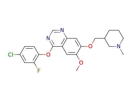 4-(4-chloro-2-fluorophenoxy)-6-methoxy-7-((1-methylpiperidin-3-yl)methoxy)quinazoline