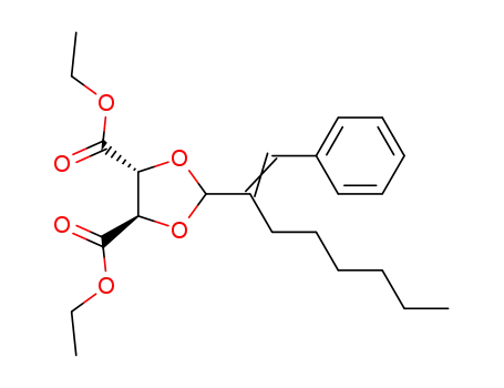 Molecular Structure of 144407-12-5 ((E)-(4R,5R)-2-(1-Hexyl-2-phenyl-1-ethenyl)-4,5-dicarboethoxy-1,3-dioxolane)
