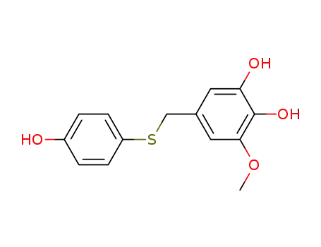 Molecular Structure of 216298-31-6 (3,4-dihydroxy-5-methoxybenzyl 4-hydroxyphenyl thioether)