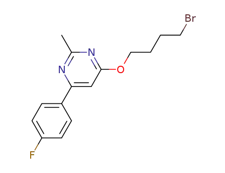 Molecular Structure of 649761-30-8 (Pyrimidine, 4-(4-bromobutoxy)-6-(4-fluorophenyl)-2-methyl-)