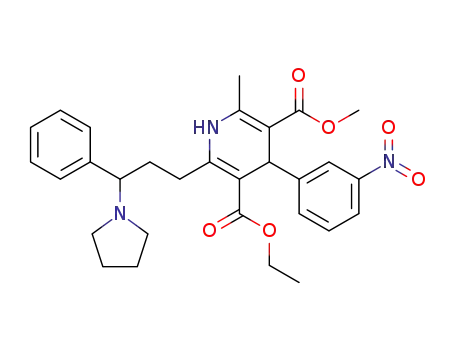 2-[3-phenyl-3-(pyrrolidin-1-yl)-propyl]-3-carboethoxy-5-carbomethoxy-4-(m-nitrophenyl)-6-methyl-1,4-dihydropyridine
