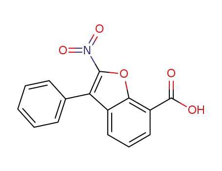 Molecular Structure of 63362-64-1 (7-Benzofurancarboxylic acid, 2-nitro-3-phenyl-)