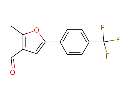 Molecular Structure of 476155-75-6 (3-Furancarboxaldehyde, 2-methyl-5-[4-(trifluoromethyl)phenyl]-)