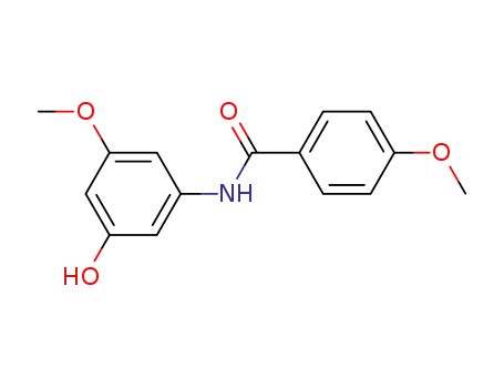 Molecular Structure of 440123-60-4 (N-(3-Hydroxy-5-Methoxy-phenyl)-4-methoxy-benzamide)