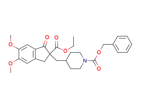 1-Piperidinecarboxylic acid,
4-[[2-(ethoxycarbonyl)-2,3-dihydro-5,6-dimethoxy-1-oxo-1H-inden-2-yl]
methyl]-, phenylmethyl ester