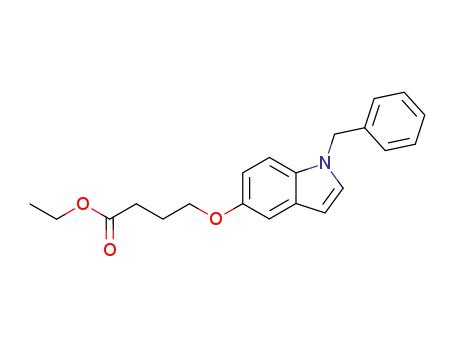 Molecular Structure of 172733-34-5 (4-[[1-(phenylmethyl)-1H-indol-5-yl]oxy]butanoic acid ethyl ester)