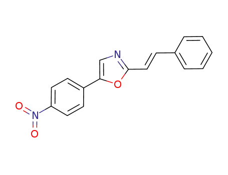 Molecular Structure of 1059544-48-7 (5-(4-nitrophenyl)-2-styryl-oxazole)