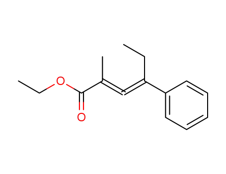 Molecular Structure of 38701-07-4 (2-Methyl-4-phenyl-2,3-hexadienoic acid ethyl ester)