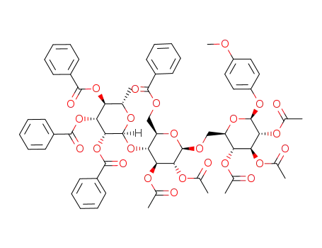 4-methoxyphenyl 2,3,4-tri-O-benzoyl-α-L-rhamnopyranosyl-(1->4)-2,3-di-O-acetyl-6-O-benzoyl-β-D-glucopyranosyl-(1->6)-2,3,4-tri-O-acetyl-β-D-glucopyranoside