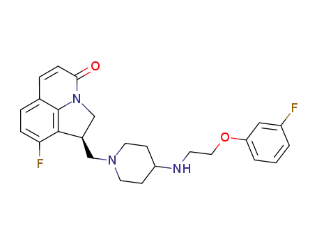 (1R)-9-fluoro-1-{[4-({2-[(3-fluorophenyl)oxy]ethyl}amino)-1-piperidinyl]methyl}-1,2-dihydro-4H-pyrrolo[3,2,1-ij]quinolin-4-one