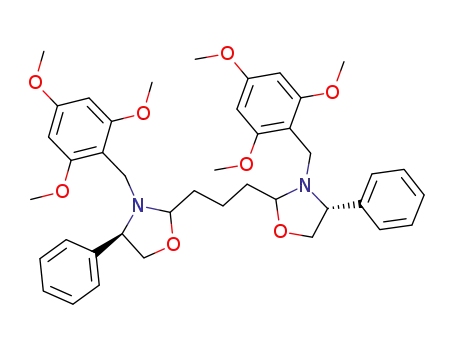 Molecular Structure of 301833-44-3 (1,5-bis[(4R)-4-phenyl-3-(2,4,6-trimethoxybenzyl)-1,3-oxazolidin-2-yl]pentane)