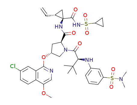 N-(3-(dimethylsulfamoyl)phenyl)-3-methyl-L-valyl-(4R)-4-((7-chloro-4-methoxy-1-isoquinolinyl)oxy)-N-((1R,2S)-1-((cyclopropylsulfonyl)carbamoyl)-2-vinylcyclopropyl)-L-prolinamide