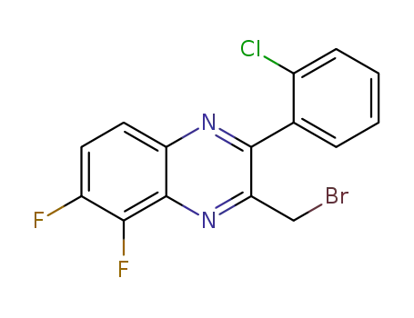 Molecular Structure of 1065481-84-6 (3-(Bromomethyl)-2-(2-chlorophenyl)-5,6-difluoroquinoxaline)