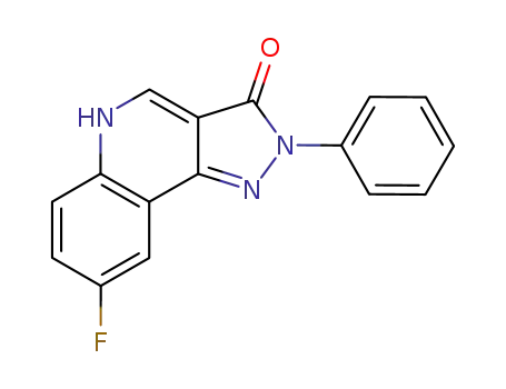 Molecular Structure of 77779-98-7 (3H-Pyrazolo[4,3-c]quinolin-3-one, 8-fluoro-2,5-dihydro-2-phenyl-)