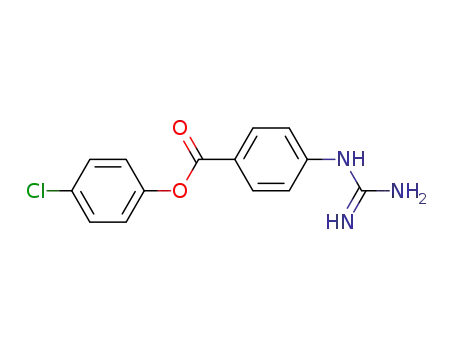 Molecular Structure of 99966-56-0 (Benzoic acid, 4-[(aminoiminomethyl)amino]-, 4-chlorophenyl ester)