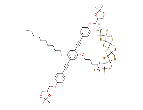 1-decyloxy-2,5-bis{4-[(2,2-dimethyl-1,3-dioxolan-4-yl)methoxy]phenylethynyl}-4-(5,5,6,6,7,7,8,8,9,9,10,10,11,11,12,12,13,13,14,14,15,15,16,16,16-pentacosafluorohexadecyloxy)benzene
