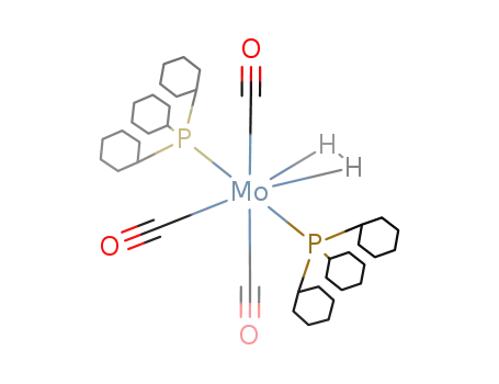 mer-trans-Mo(CO)3(P(C<sub>6</sub>H<sub>11</sub>)3)2(H<sub>2</sub>)