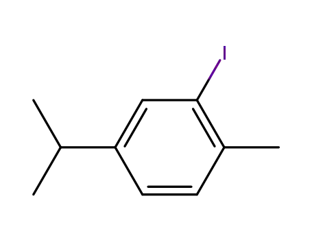Molecular Structure of 56739-95-8 (Benzene, 2-iodo-1-methyl-4-(1-methylethyl)-)