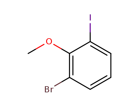 Molecular Structure of 860584-68-5 (1-Bromo-3-iodo-2-methoxybenzene, 2-Bromo-6-iodophenyl methyl ether)