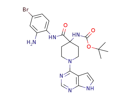 tert-butyl 4-(2-amino-4-bromophenylcarbamoyl)-1-(7H-pyrrolo[2,3-d]pyrimidin-4-yl)piperidin-4-ylcarbamate