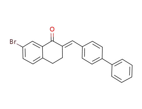 Molecular Structure of 1039020-19-3 ((E)-2-(biphenyl-4-ylmethylene)-7-bromo-1-tetralone)