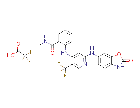 N-methyl-2-(2-(2-oxo-2,3-dihydrobenzo[d]oxazol-6-ylamino)-5-(trifluoromethyl)pyridin-4-ylamino)benzamide trifluoroacetate