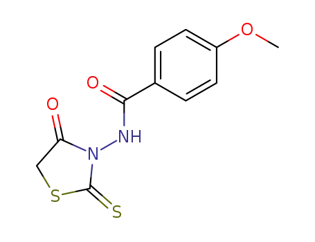 Molecular Structure of 82220-84-6 (4-methoxy-N-(4-oxo-2-sulfanylidene-1,3-thiazolidin-3-yl)benzamide)