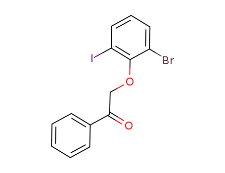 Molecular Structure of 918305-17-6 (Ethanone, 2-(2-bromo-6-iodophenoxy)-1-phenyl-)