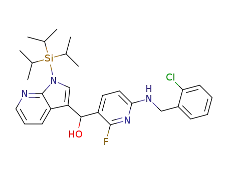 [6-(2-chloro-benzylamino)-2-fluoro-pyridin-3-yl]-(1-triisopropylsilanyl-1H-pyrrolo[2,3-b]pyridin-3-yl)-methanol