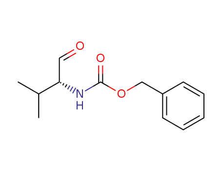 Molecular Structure of 138754-84-4 (Carbamic acid, (1-formyl-2-methylpropyl)-, phenylmethyl ester, (R)-)