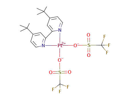 Molecular Structure of 177593-36-1 ((4,4'-di-tert-butyl-2,2'-bipyridine)bis(trifluoromethanesulfonate)platinum(II))