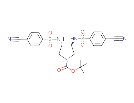 Molecular Structure of 1020571-80-5 ((3S,4S)-1-tert-butoxycarbonyl-3,4-bis(4-cyanobenzenesulfonylamino)pyrrolidine)
