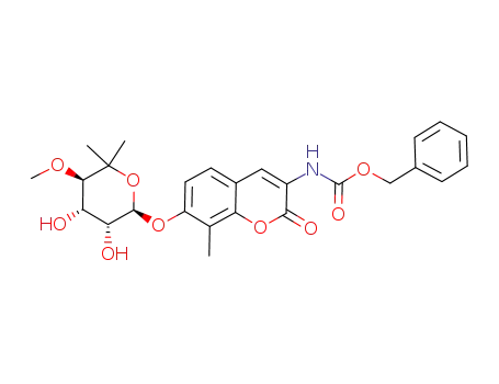 benzyl 7-((2R,3R,4S,5R)-3,4-dihydroxy-5-methoxy-6,6-dimethyltetrahydro-2H-pyran-2-yloxy)-8-methyl-2-oxo-2H-chromen-3-ylcarbamate