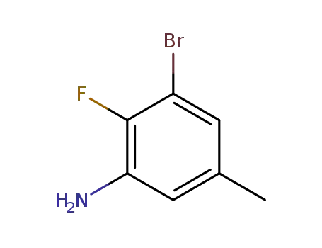 Molecular Structure of 1207319-71-8 (Benzenamine, 3-bromo-2-fluoro-5-methyl-)