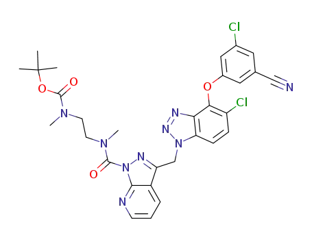 tert-butyl {2-[[(3-{[5-chloro-4-(3-chloro-5-cyanophenoxy)-1H-1,2,3-benzotriazol-1-yl]methyl}-1H-pyrazolo[3,4-b]pyridin-1-yl)carbonyl](methyl)amino]ethyl}methylcarbamate