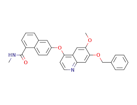 Molecular Structure of 1058137-70-4 (6-(7-(benzyloxy)-6-methoxyquinolin-4-yloxy)-N-methyl-1-naphthamide)