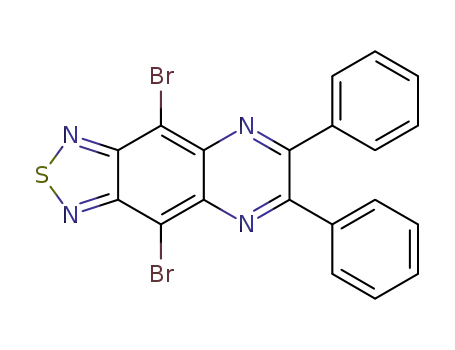 Molecular Structure of 1262727-09-2 (4,9-dibromo-6,7-diphenyl [1,2,5]thiadiazolo-[3,4-g]quinoxaline)